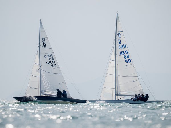 Dragons HKG 59 and HKG 50 racing close together.